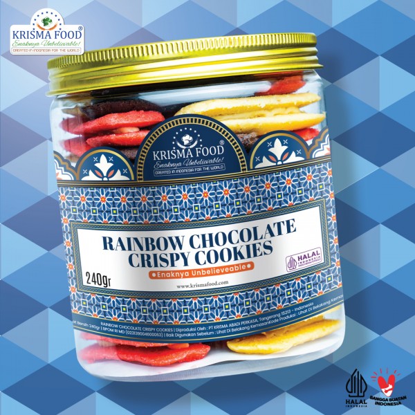 RAINBOW CHOCOLATE CRISPY COOKIES