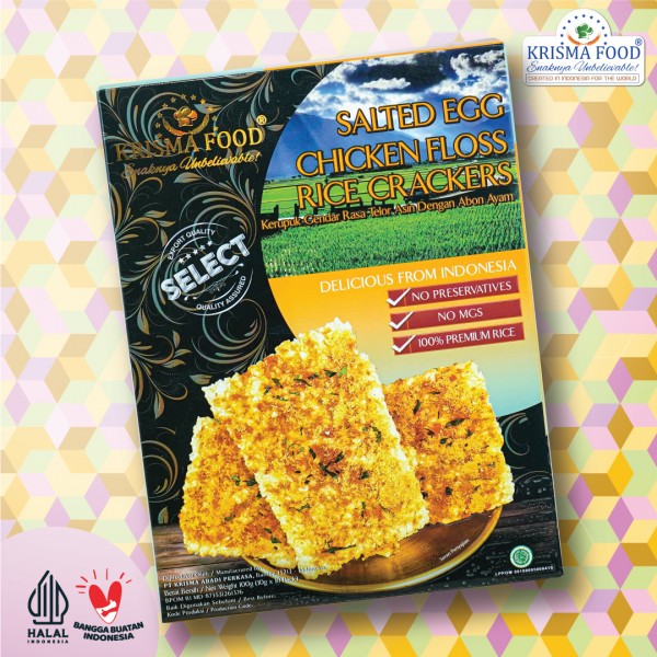 Salted Egg Chicken Floss Rice Crackers ( G )  - PRE ORDER