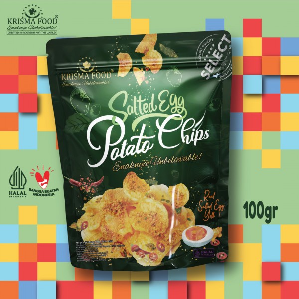 Salted Egg Potato Chips ( P ) - 100gr