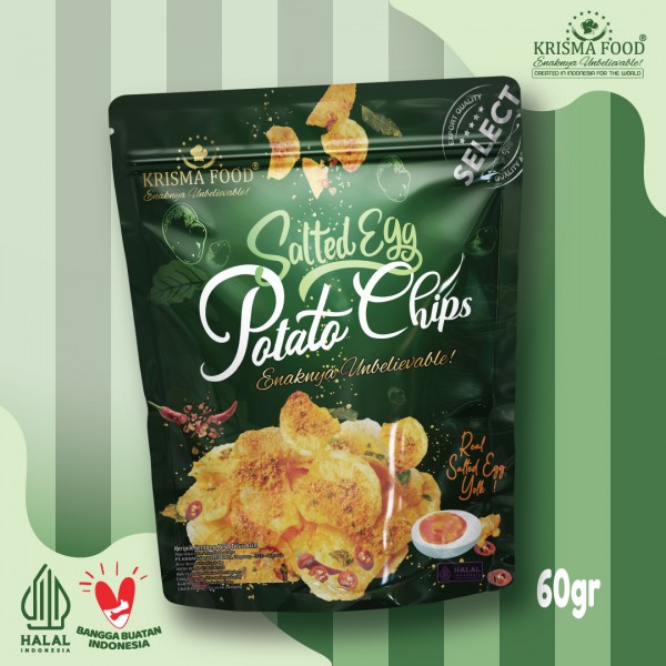 Salted Egg Potato Chips ( P ) - 60gr